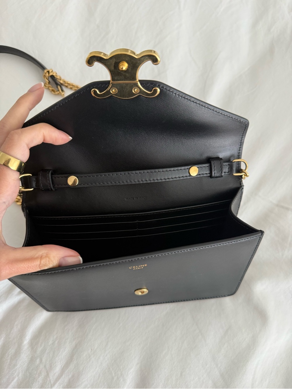 Celine Triomphe WOC – Black Calfskin with Gold Hardware ✨ - Picture 3 of 4